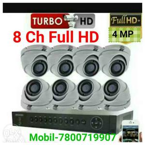 4MP 8ch Full HD Surveillance Cameras System complete with