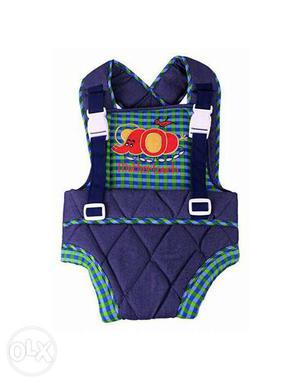 Baby's Quilted Purple And Green Carrier