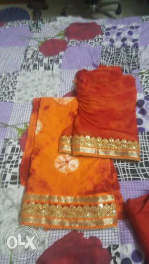 Bhandhini cotton dress meterial with nice shainy