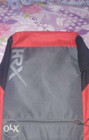 Black, Grey And Red HRX Backpack Bag