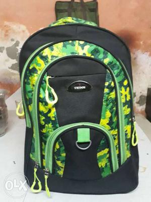 Black, Yellow, And Green Backpack