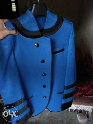 Blue And Black Formal Suit Jacket