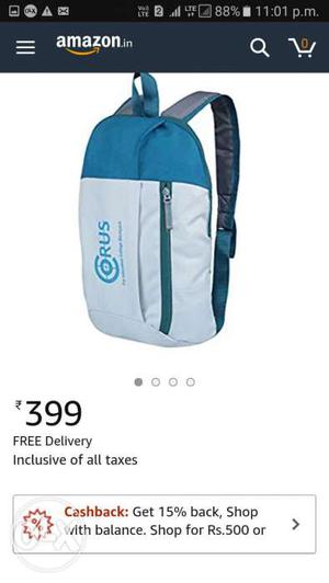 Blue And Gray Corus Backpack