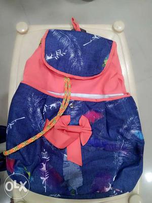 Blue And Pink Bucket Backpack