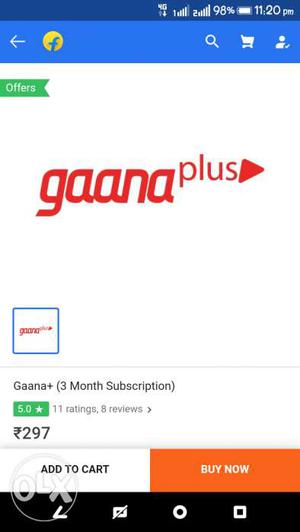 Gaana+ 3 month subscription pack activation code