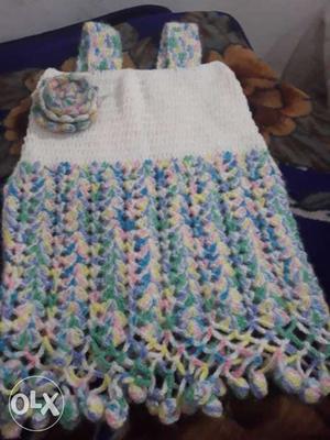 Knitted woollen Baby Girl Frock