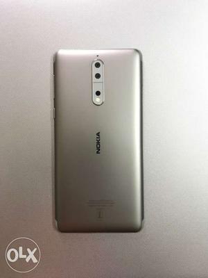 Nokia 8, 1 Months old, Metallic silver with, Bill