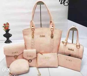 Pink ZARA Leather Bags Collection