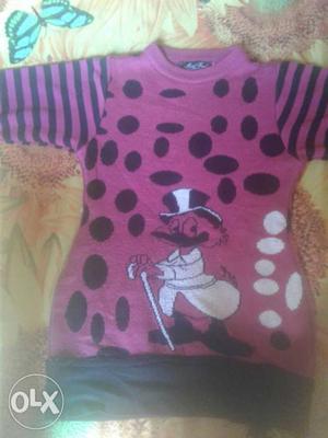 Pink sweater fit for 9 to 10 year girl, l