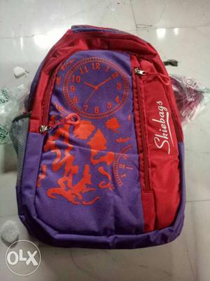 Purple And Red Skiebags Backpack