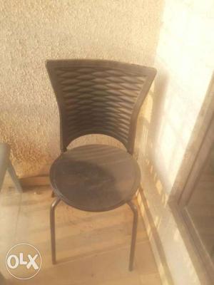 Round Black Armless Chair