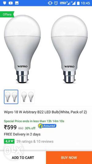 Two Wipro LED Bulbs Screenshot