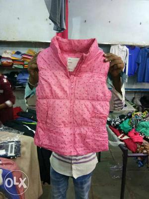 Women's Pink Zip-up Vest