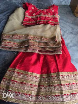 Beautiful red and golden non bridal lehnga in