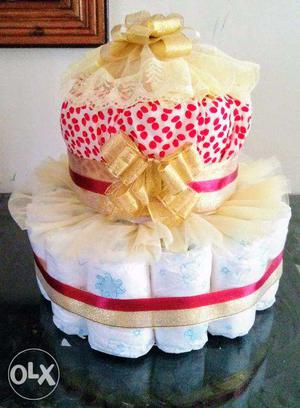 Custom handmade diaper cake baby shower gift basket