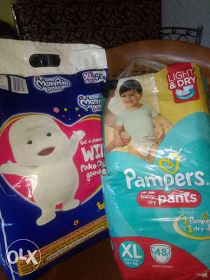 Diapers opened pack xl size around 70 or more