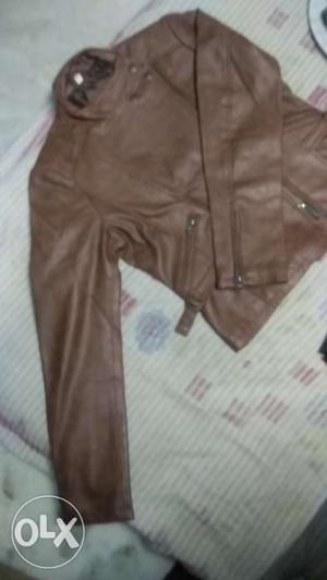 Genuine leather jacket small size 38 for girls