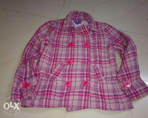 Girl warm Pink Jacket age 6 to 7 years