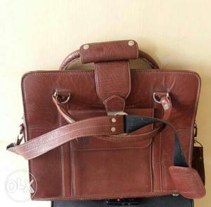 Pure leather hand luggage bag