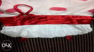 Red and white party dress for 3-4 yrs old girls