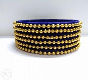 Silk thread bangles dark blue color... Size 8