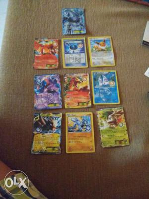 Ten Pokemon Trading Cards