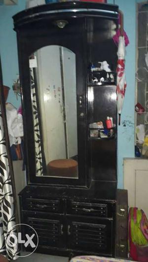 Black Wooden Mirror With Drawer