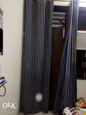 Blue And Gray Grommet Curtain