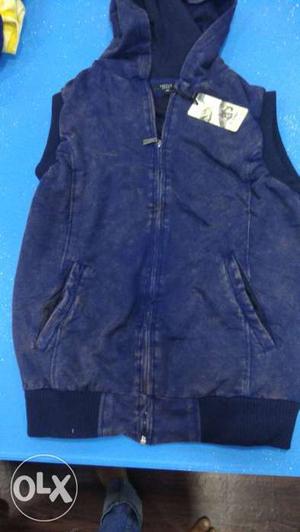 Blue Zip-up Vest M to 3xl size available