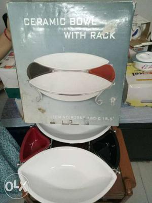 Ceramic Bowl With Rack With Box