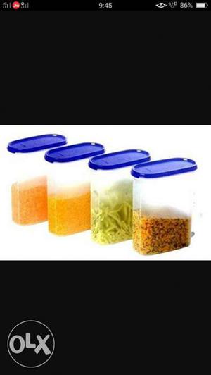 Four Blue Plastic Containers worth Rs.190/- per pc