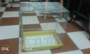 Grey And Yellow Pet Cage