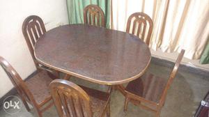 Heavy Sangwan Wood Six-Seater Dining Table