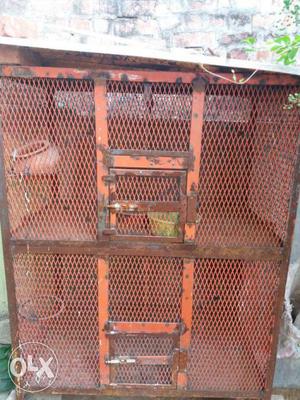 Orange Steel Pet Cage