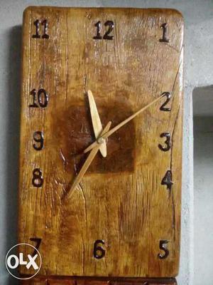 Pure handmade wall clock with key hook
