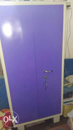 Purple And White Storage Cabinet