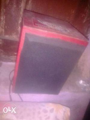 Red And Black Corded Speaker