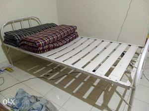 Single bed. Strong and durable. With 2 mattresses.