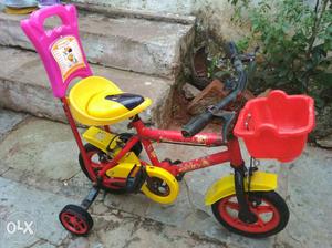 Toddler's Red And Yellow Push Trike