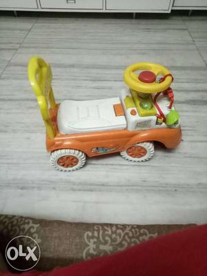 Toddler's Yellow And White Ride-on Toy Car