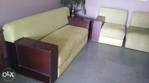 Upholstered sofa, 1 three seater and 2 single