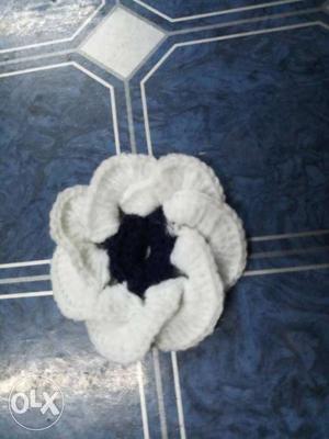 White And Black Knitted Doily
