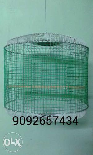 White And Green fan Steel Cage
