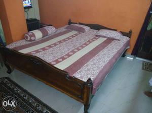 Wooden bed with matrix in really an awesome size 78 inch by