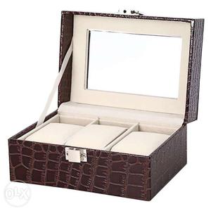 Brown And Black Leather Jewelry Box