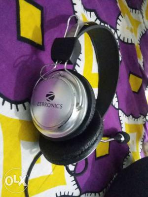 Grey And Black Zebronics Corded Headset