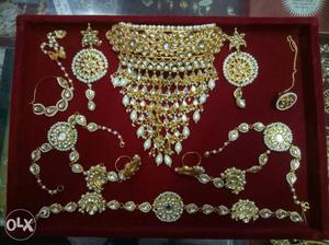 Kundan set with gold polish