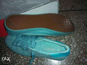 New Pair Of Blue swede Low-top Sneakers With Box