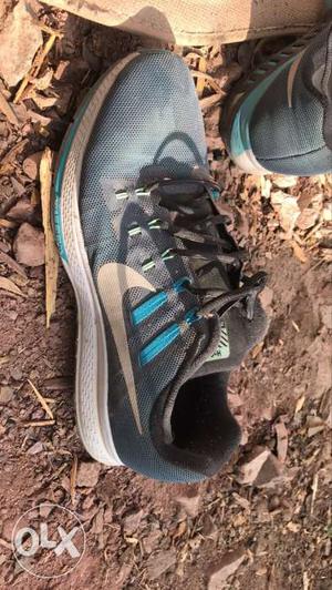 Teal And Gray Nike Running Shoe