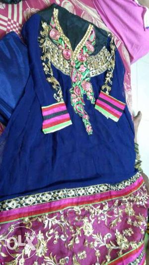 Women's Blue And Purple Traditional Dress